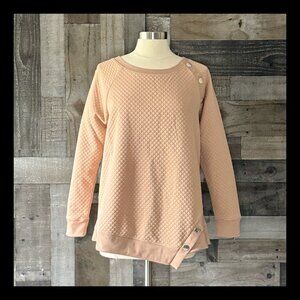 NWT! The Sweatshirt Project tan quilted sweater medium minimalist neutral boho